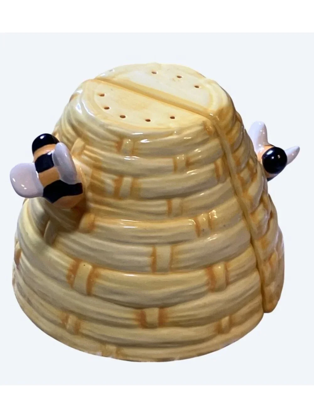 Bee Themed Ceramic Salt and Pepper Shakers By THT 2002  2-Piece Set